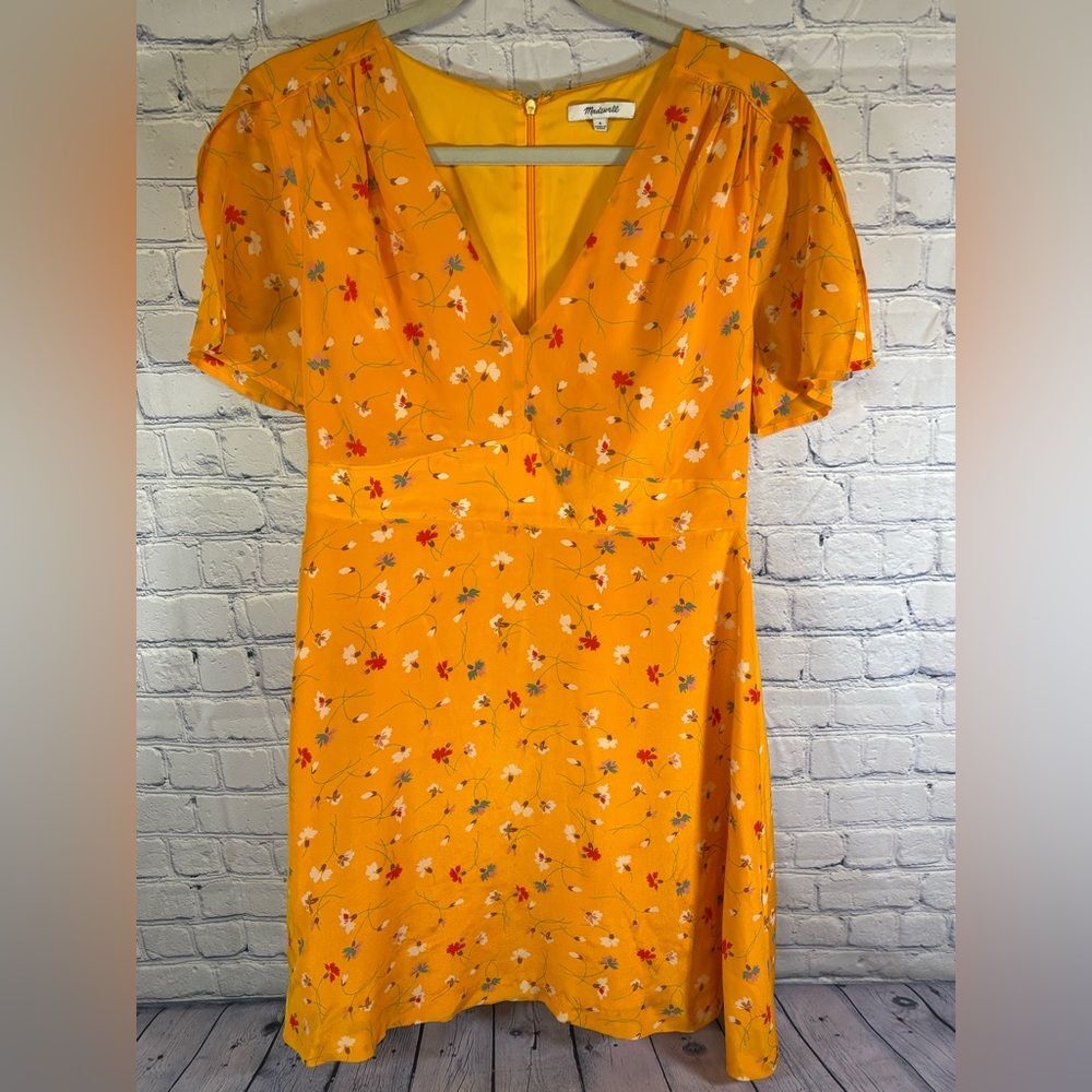 Madewell Silk Belladonna Painted Carnations Floral Party Cottagecore Dress 6 - Picture 1 of 12